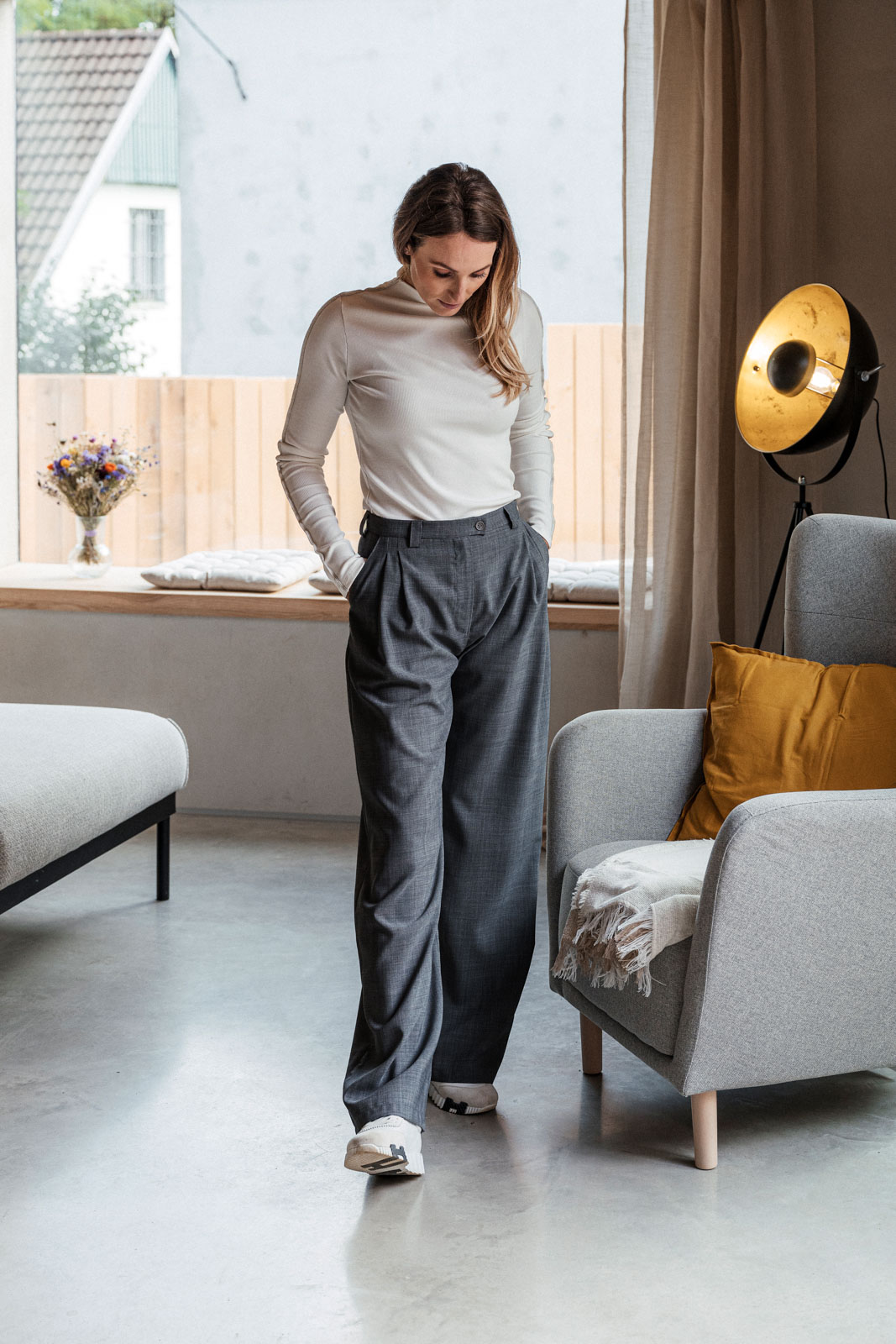 Pants Bela wool anthracite