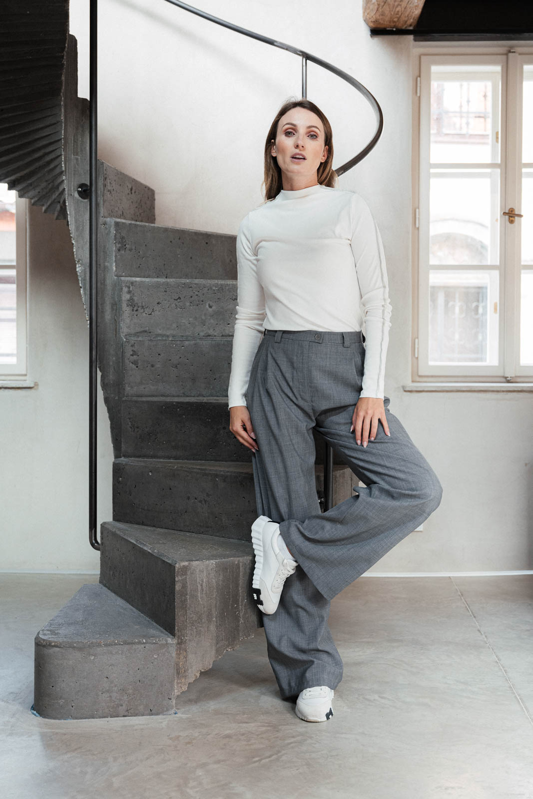 Pants Bela wool grey stone