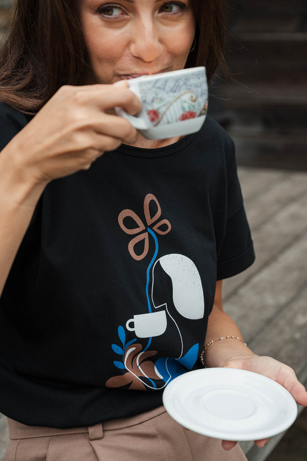 Tees But first coffee black