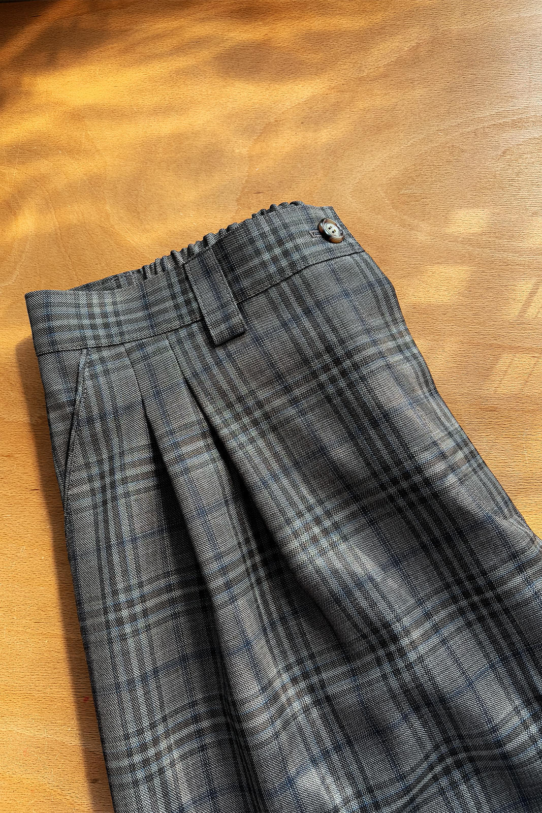 Pants Bela wool brown/blue cubes