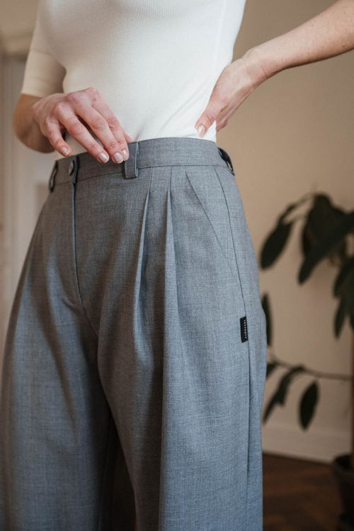 Pants Bela wool grey stone